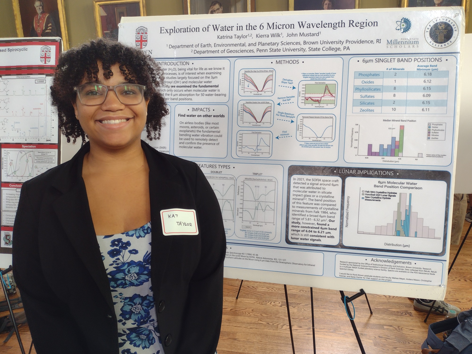 Katrina poses with her research poster.