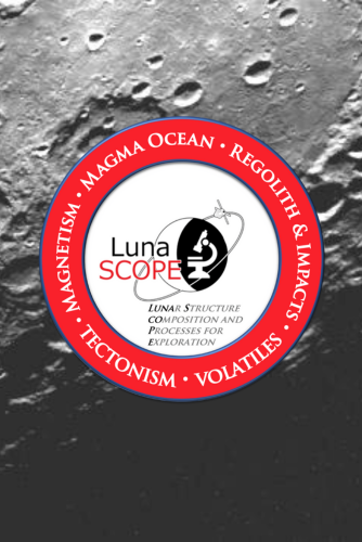 LunaSCOPE logo over image of surface of the moon