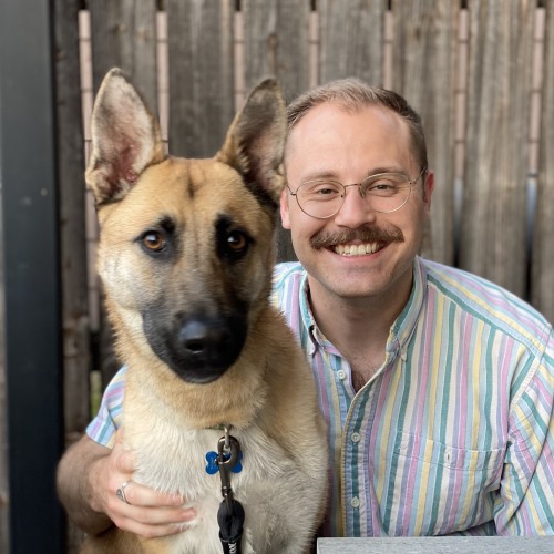 Nick Wagner with his dog