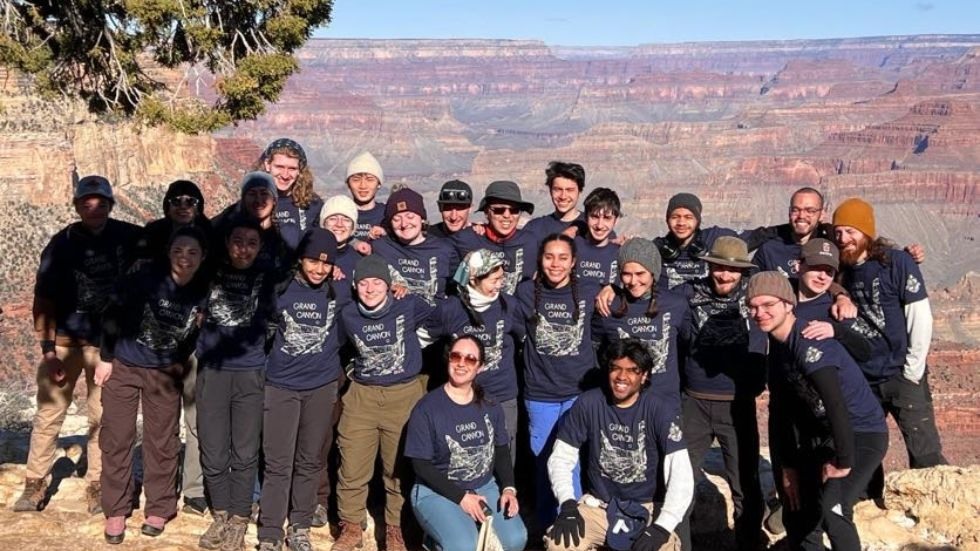 group photo of the SBFT 2024 team, with the Grand Canyon in the background
