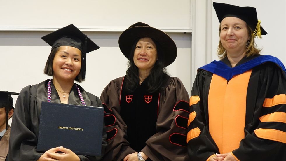 Lily Johnson receiving degree