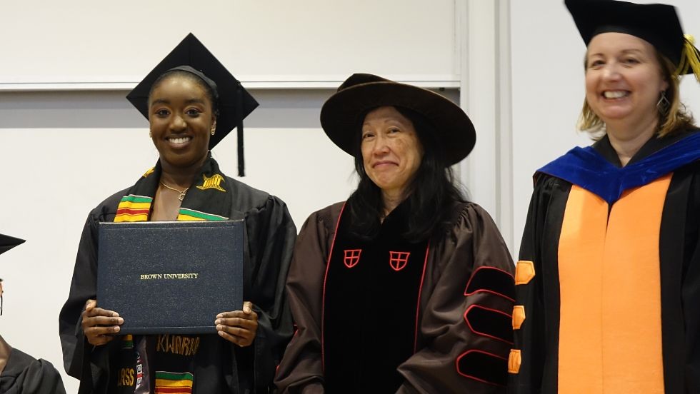 Kendall Kwarko receiving degree