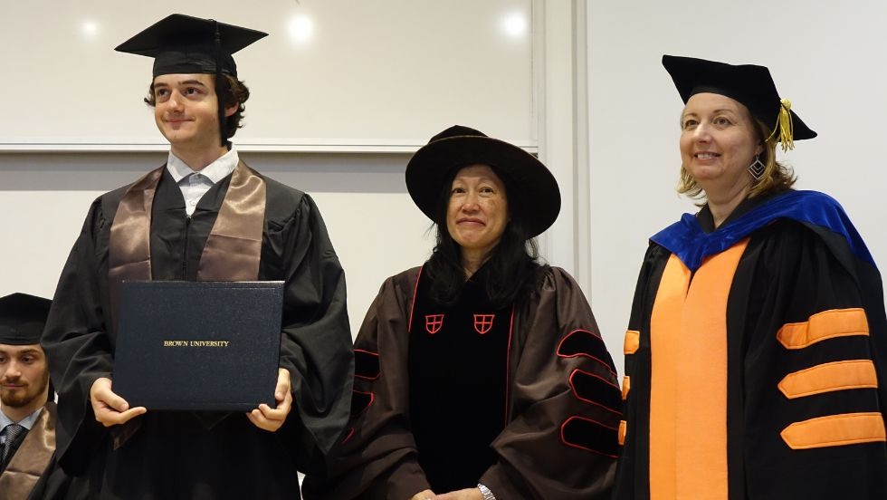 Luke Randall receiving degree