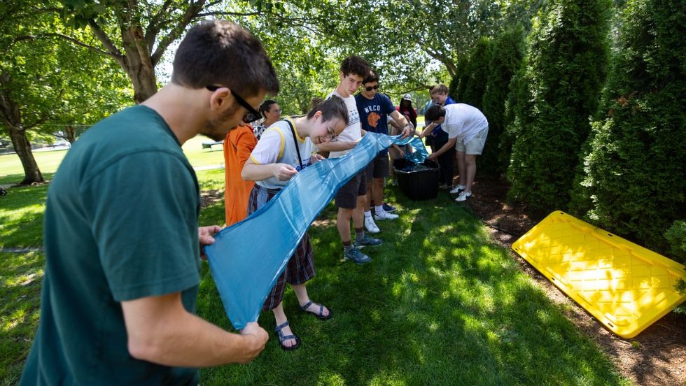 Lunar Orbiter cyanotype project in progress with help from Brown University community members