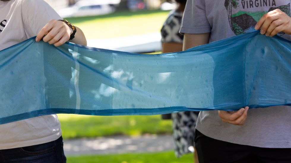 Lunar Orbiter cyanotype project in progress with help from Brown University community members