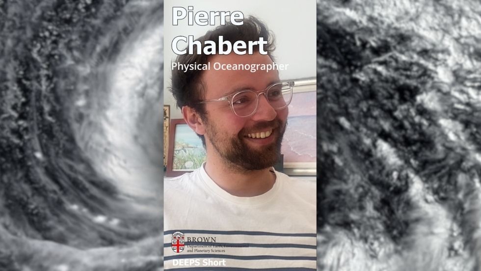 A thumbnail from the video, featuring Pierre Chabert on extreme flooding events in New England