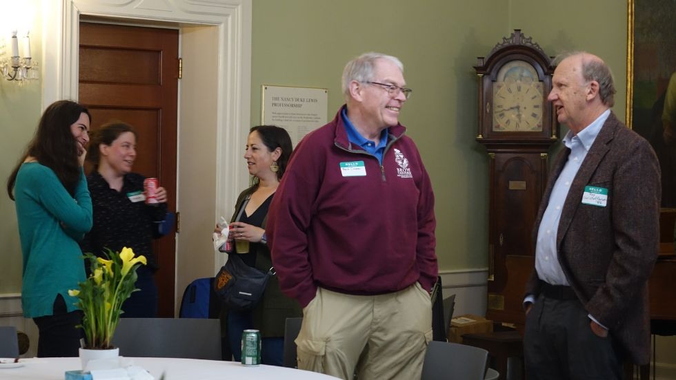 community members mingling during the reception 